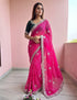 Pink Cyc Georgette Saree With Blouse - Front View | Samyak Fashion