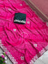 Pink Cyc Georgette Saree With Blouse - Back View | Samyak Fashion