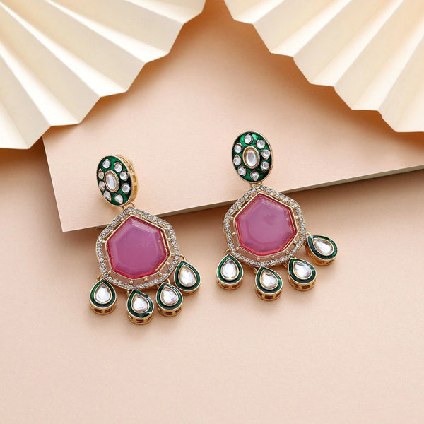 Pink Earrings - Front View | Samyak Fashion