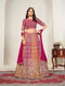 Pink Faux Georgette Lehenga Choli - Front View | Samyak Fashion