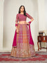 Pink Faux Georgette Lehenga Choli - Front View | Samyak Fashion