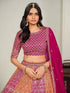 Pink Faux Georgette Lehenga Choli - Side View | Samyak Fashion