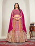 Pink Faux Georgette Lehenga Choli - Detail View | Samyak Fashion