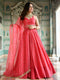 Pink Georgette Lehenga Choli - Front View | Samyak Fashion