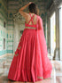 Pink Georgette Lehenga Choli - Back View | Samyak Fashion