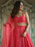 Pink Georgette Lehenga Choli - Side View | Samyak Fashion