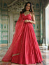 Pink Georgette Lehenga Choli - Detail View | Samyak Fashion