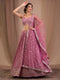 Pink Georgette Lehenga Choli - Front View | Samyak Fashion