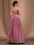 Pink Georgette Lehenga Choli - Back View | Samyak Fashion