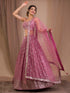 Pink Georgette Lehenga Choli - Detail View | Samyak Fashion