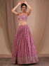 Pink Georgette Lehenga Choli - Close-up View | Samyak Fashion