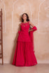 Pink Georgette Salwar Suit - Back View | Samyak Fashion
