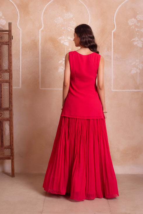 Pink Georgette Salwar Suit - Close-up View | Samyak Fashion