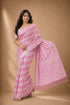 Pink Georgette Saree With Blouse - Close-up View | Samyak Fashion