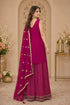 Pink Georgette Sharara Suit Embroidery,swarovski Work - Back View | Samyak Fashion