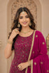 Pink Georgette Sharara Suit Embroidery,swarovski Work - Side View | Samyak Fashion
