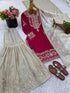 Pink Heavy Gmy Silk Elegant Salwar Suit - Side View | Samyak Fashion