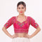 Pink Heavy Italian Silk Blouse - Front View | Samyak Fashion
