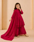 Pink Heavy Roman Sillk Stitched Embroidery Sequence Work - Side View | Samyak Fashion