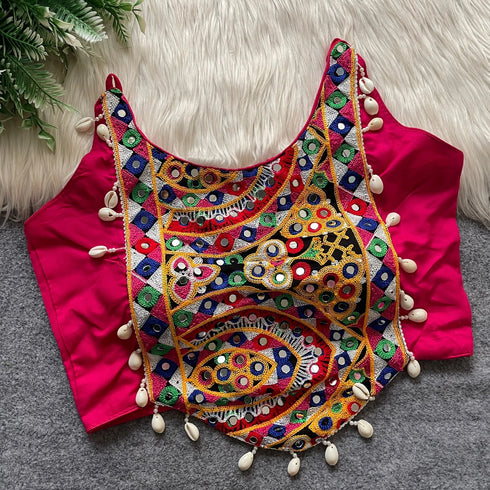 Pink Heavy Soft Cotton Blouse - Back View | Samyak Fashion