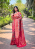 Pink Kanchipattu Silk Party Wear Saree With Blouse - Front View | Samyak Fashion