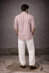 Pink Linen Mens Short Kurta - Back View | Samyak Fashion