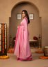 Pink Manipuri Kalam Silk Elegant Party Wear Saree Collection With Blouse - Back View | Samyak Fashion
