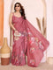 Pink Manipuri Silk Elegant Party Wear Saree Collection With Blouse - Front View | Samyak Fashion