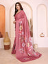 Pink Manipuri Silk Elegant Party Wear Saree Collection With Blouse - Side View | Samyak Fashion
