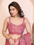 Pink Manipuri Silk Elegant Party Wear Saree Collection With Blouse - Full View | Samyak Fashion