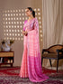 Pink Monsoon Georgette Silk Party Wear Saree With Blouse - Side View | Samyak Fashion
