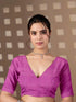 Pink Monsoon Georgette Silk Party Wear Saree With Blouse - Front View | Samyak Fashion