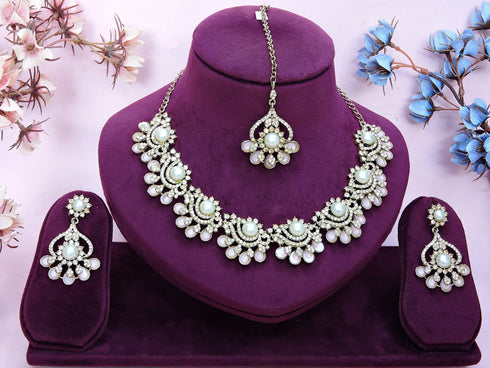 Pink Necklace - Back View | Samyak Fashion