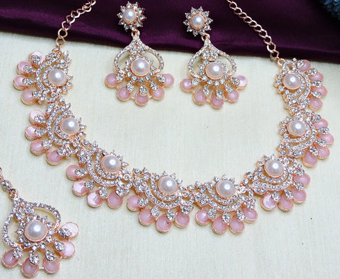 Pink Necklace - Detail View | Samyak Fashion