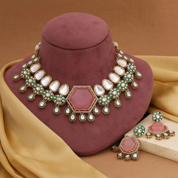Pink Necklace - Front View | Samyak Fashion