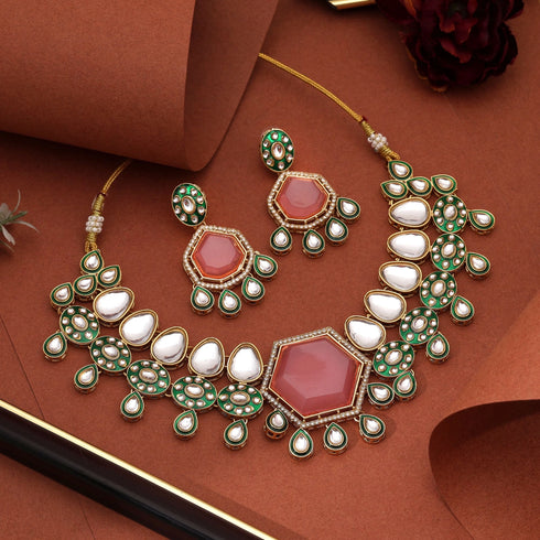 Pink Necklace - Back View | Samyak Fashion