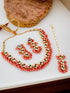 Pink Necklace Set - Side View | Samyak Fashion