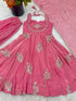Pink Pure Fendy Silk Elegant Salwar Suit - Detail View | Samyak Fashion