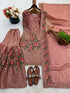 Pink Pure Fendy Silk Elegant Salwar Suit - Side View | Samyak Fashion