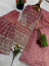 Pink Pure Gmy Silk Elegant Salwar Suit - Side View | Samyak Fashion
