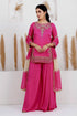 Pink Pure Natural Crepe Silk Salwar Suit - Front View | Samyak Fashion