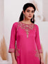 Pink Pure Natural Crepe Silk Salwar Suit - Detail View | Samyak Fashion