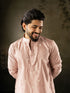 Pink Rayon Mens Kurta With Payjama - Side View | Samyak Fashion