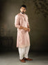 Pink Rayon Mens Kurta With Payjama - Close-up View | Samyak Fashion