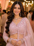 Pink Real Premium Net Lehenga Choli - Back View | Samyak Fashion