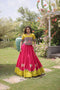 Pink Roman Silk Lehenga Choli - Front View | Samyak Fashion