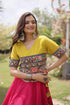 Pink Roman Silk Lehenga Choli - Side View | Samyak Fashion