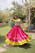 Pink Roman Silk Lehenga Choli - Detail View | Samyak Fashion