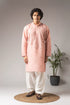 Pink Silk Blend Mens Kurta With Payjama - Front View | Samyak Fashion