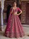 Pink Silk Lehenga Choli - Front View | Samyak Fashion